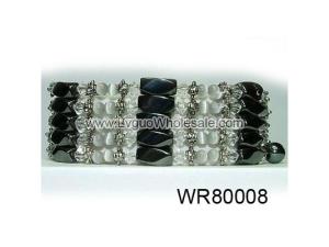 36inch Clear Crystal ,Alloy,Magnetic Wrap Bracelet Necklace All in One Set